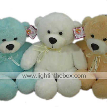 1 PC Plush Bear With Ribbon --Blue / Beige / White (MR033) (Start From 5 Units)-Free Shipping 1 PC Plush Bear With Ribbon --Blue / Beige / White (MR033) (Start From 5 Units)-Free Shipping